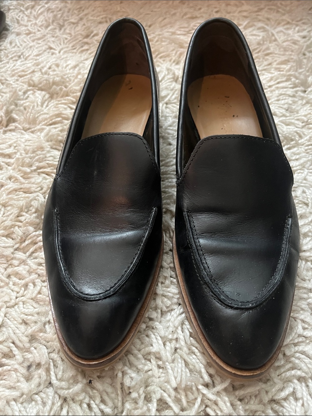 Everlane Black Italian Leather Slip-On Loafers